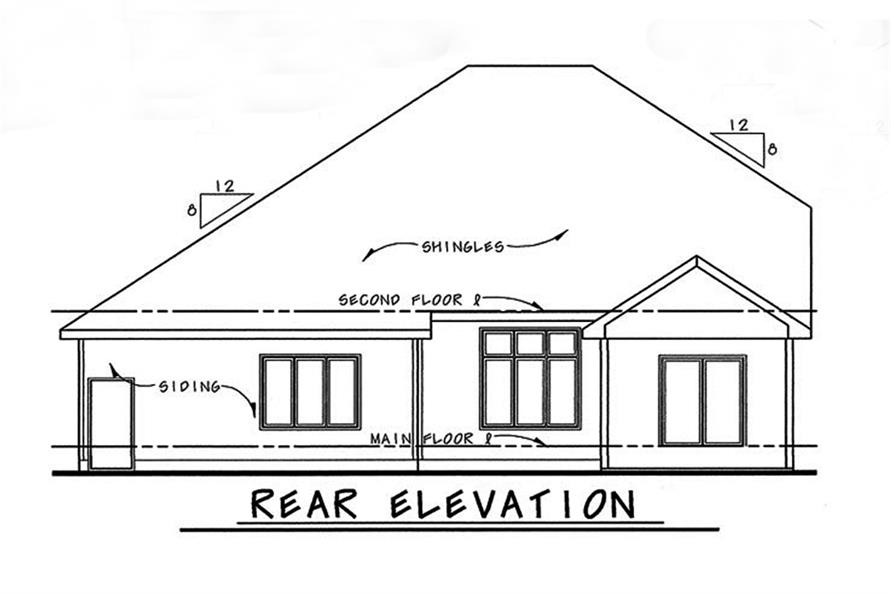 120-2498: Home Plan Rear Elevation