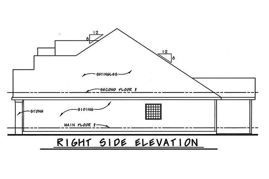 Home Plan Right Elevation of this 4-Bedroom,2321 Sq Ft Plan -120-2498