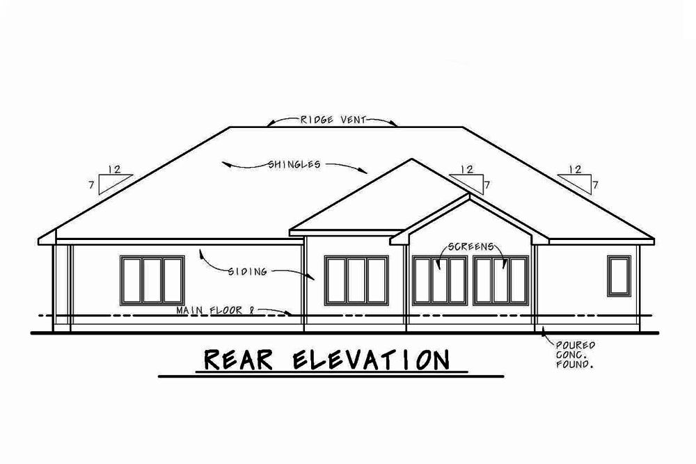 Home Plan Rear Elevation of this 2-Bedroom,2290 Sq Ft Plan -120-2499