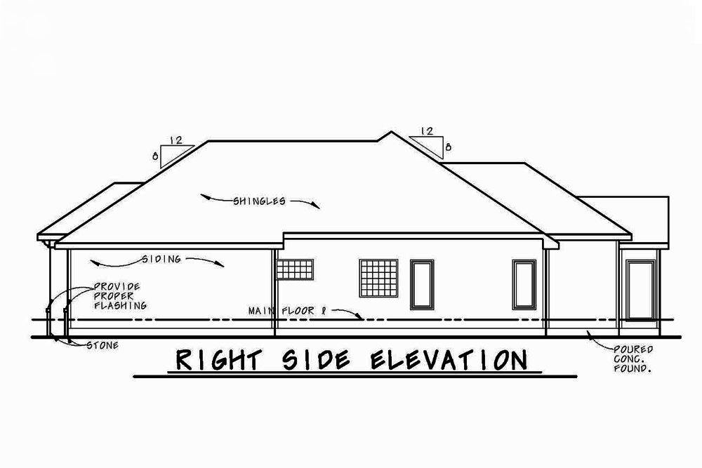 Home Plan Right Elevation of this 2-Bedroom,2290 Sq Ft Plan -120-2499