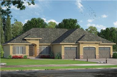 2-Bedroom, 2290 Sq Ft Tuscan House Plan - 120-2499 - Front Exterior