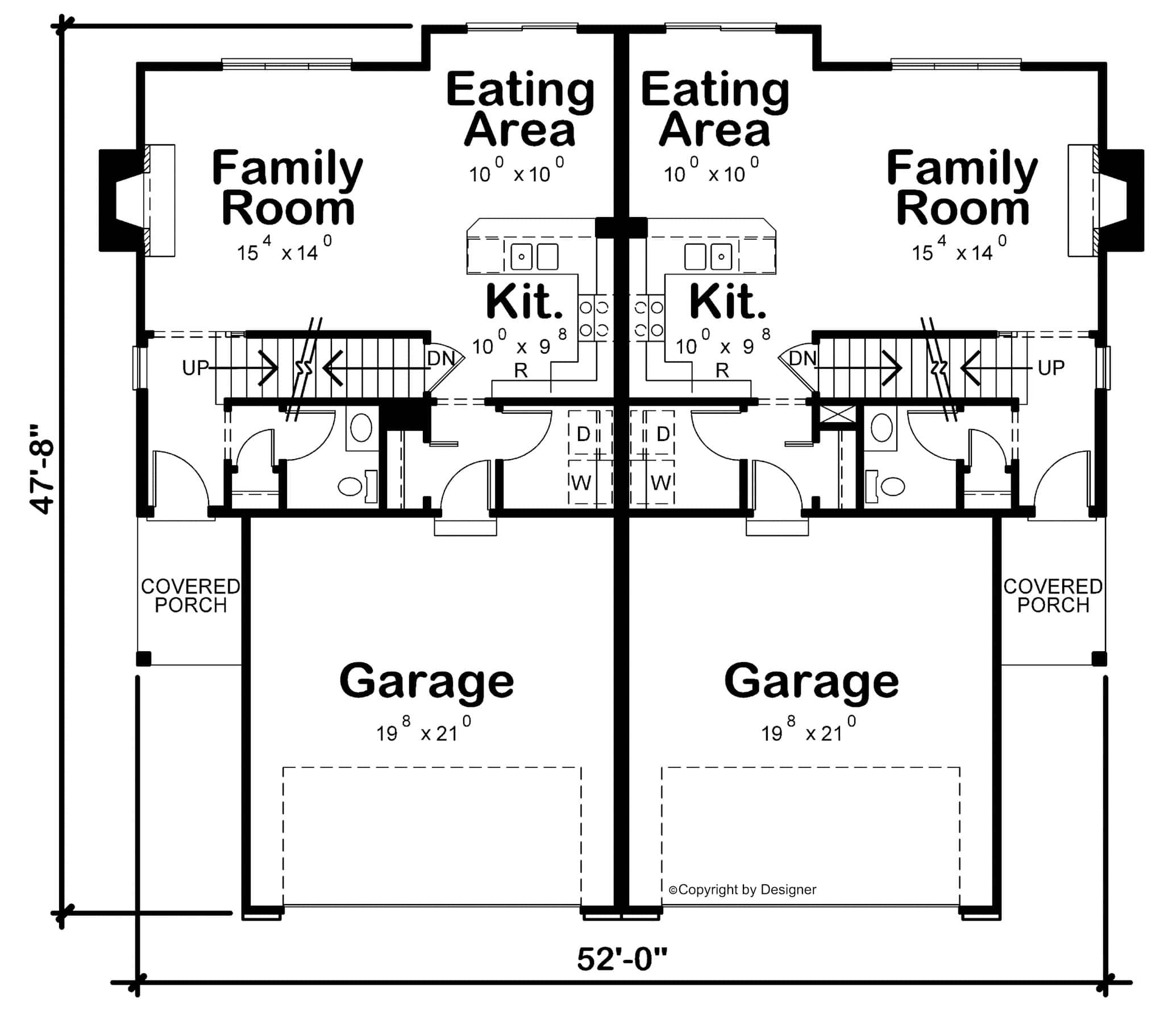 Floor Plan First Story of Traditional Plan #120-2500