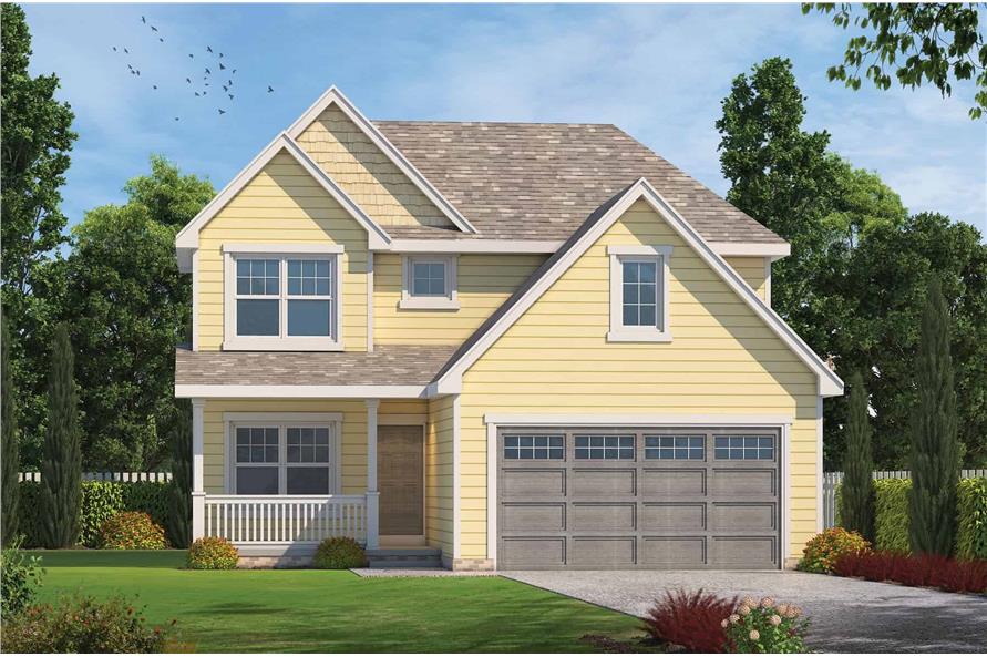 120-2502: Home Plan Rendering-Front View
