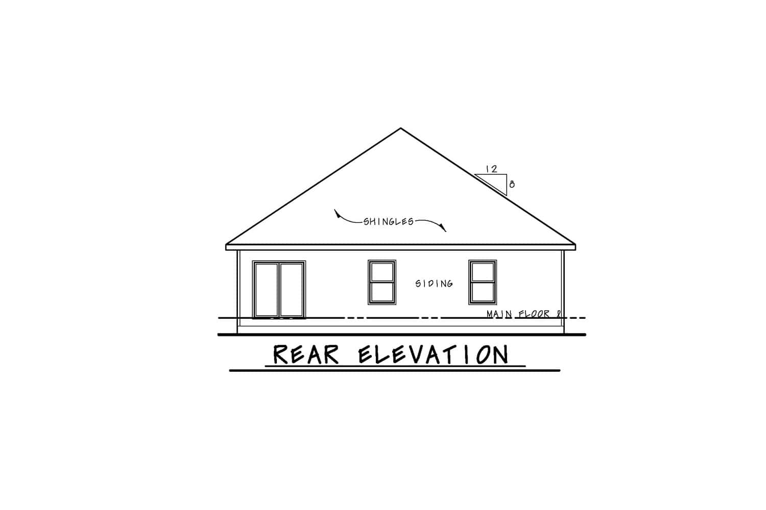 Home Plan Rear Elevation of this 3-Bedroom,1929 Sq Ft Plan -120-2506