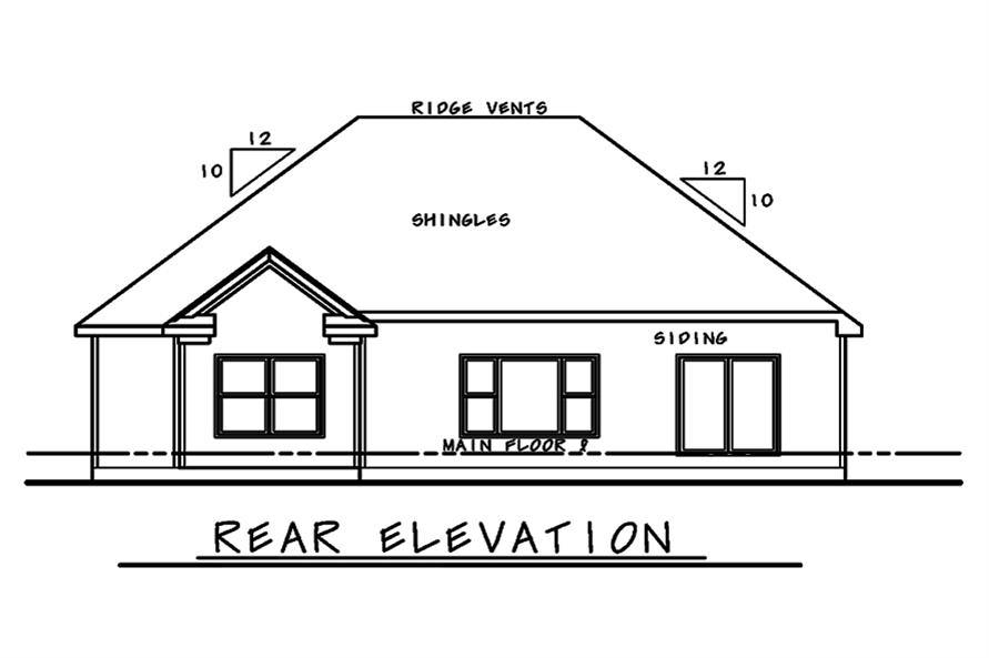 120-2525: Home Plan Rear Elevation