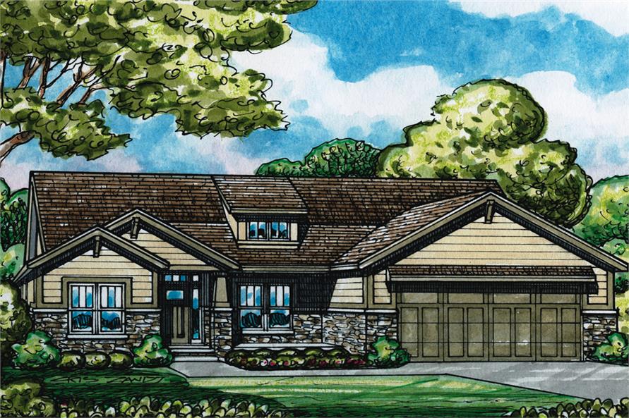 Front View of this 3-Bedroom, 2407 Sq Ft Plan - 120-2530