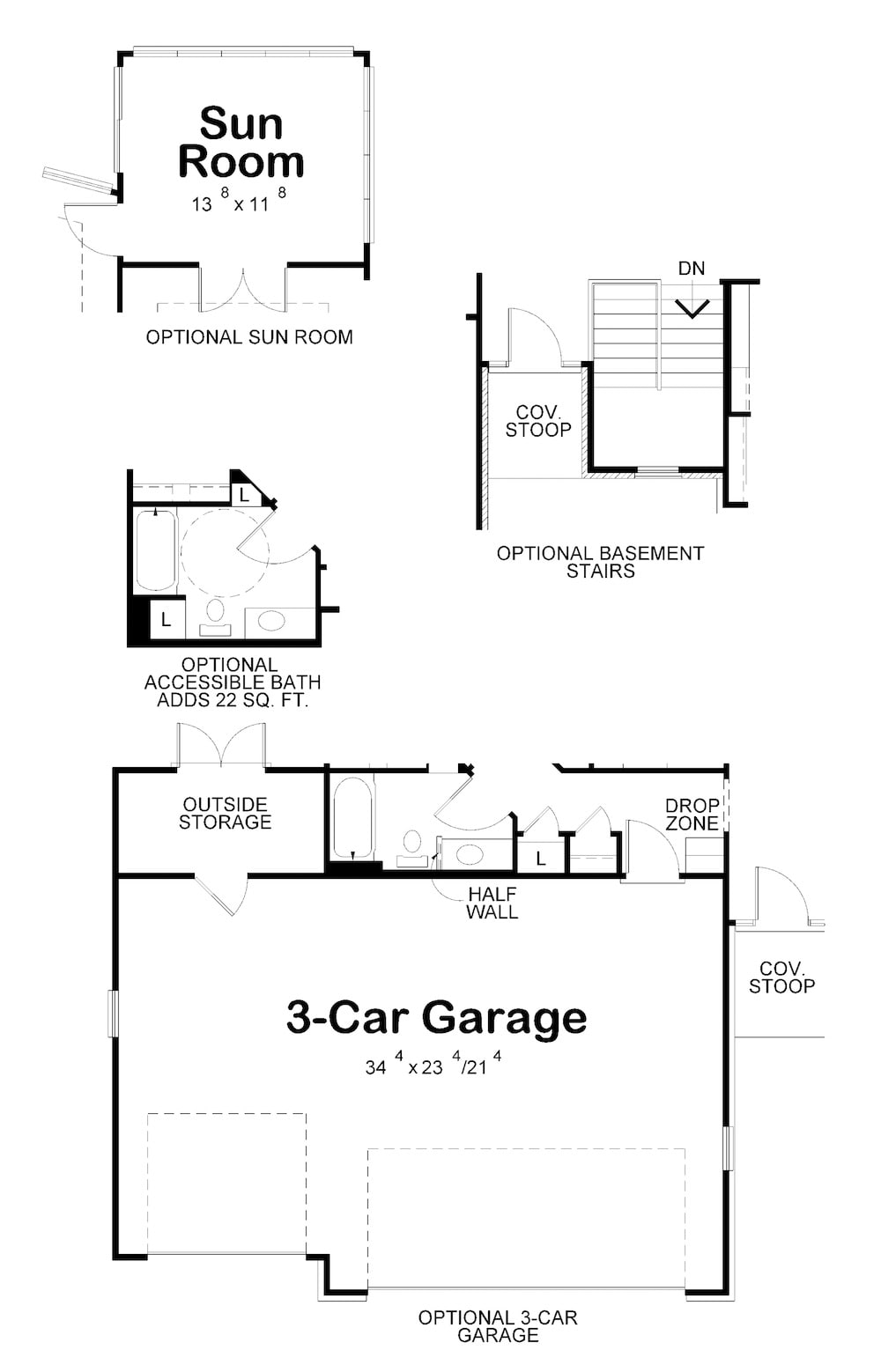 Floor Plan Main Level of Ranch Plan #120-2532