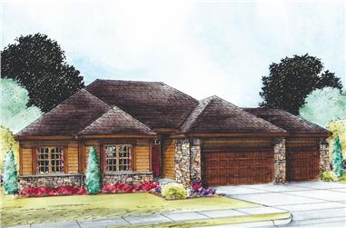 2-Bedroom, 1750 Sq Ft Traditional Home Plan - 120-2538 - Main Exterior