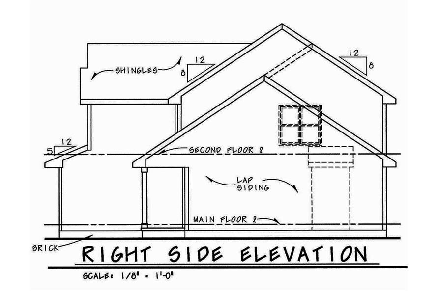 Home Plan Right Elevation of this 3-Bedroom,1840 Sq Ft Plan -120-2541
