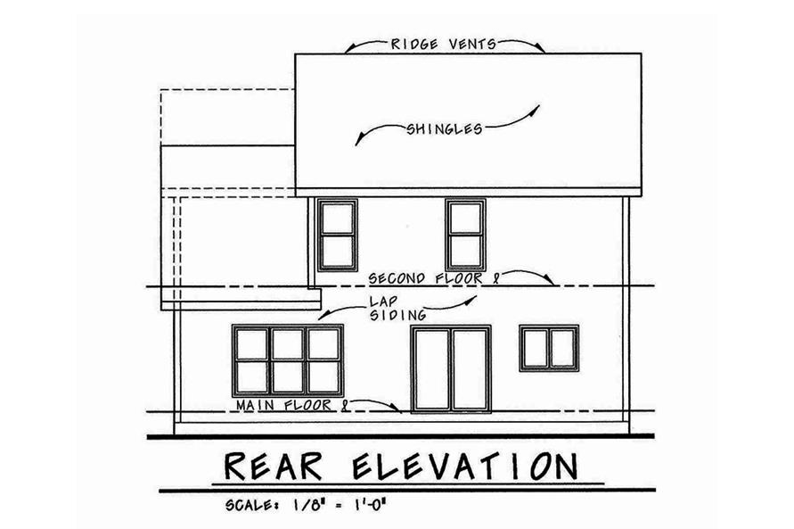 120-2541: Home Plan Rear Elevation