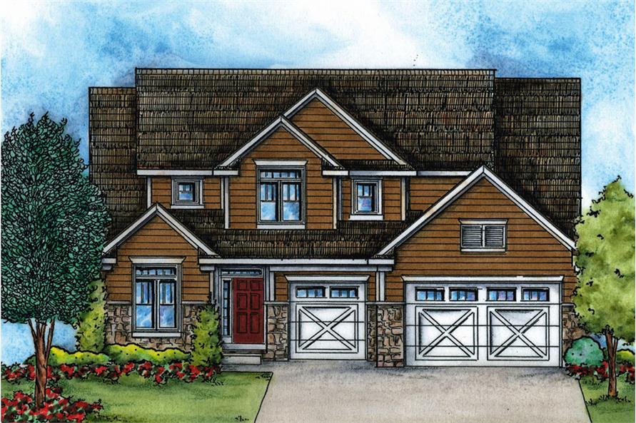 Front View of this 4-Bedroom, 2377 Sq Ft Plan - 120-2543