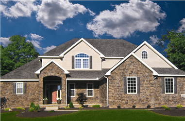 4-Bedroom, 2495 Sq Ft French House Plan - 120-2546 - Front Exterior