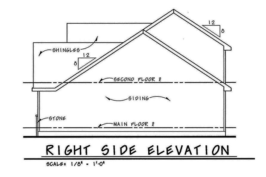 120-2553: Home Plan Right Elevation