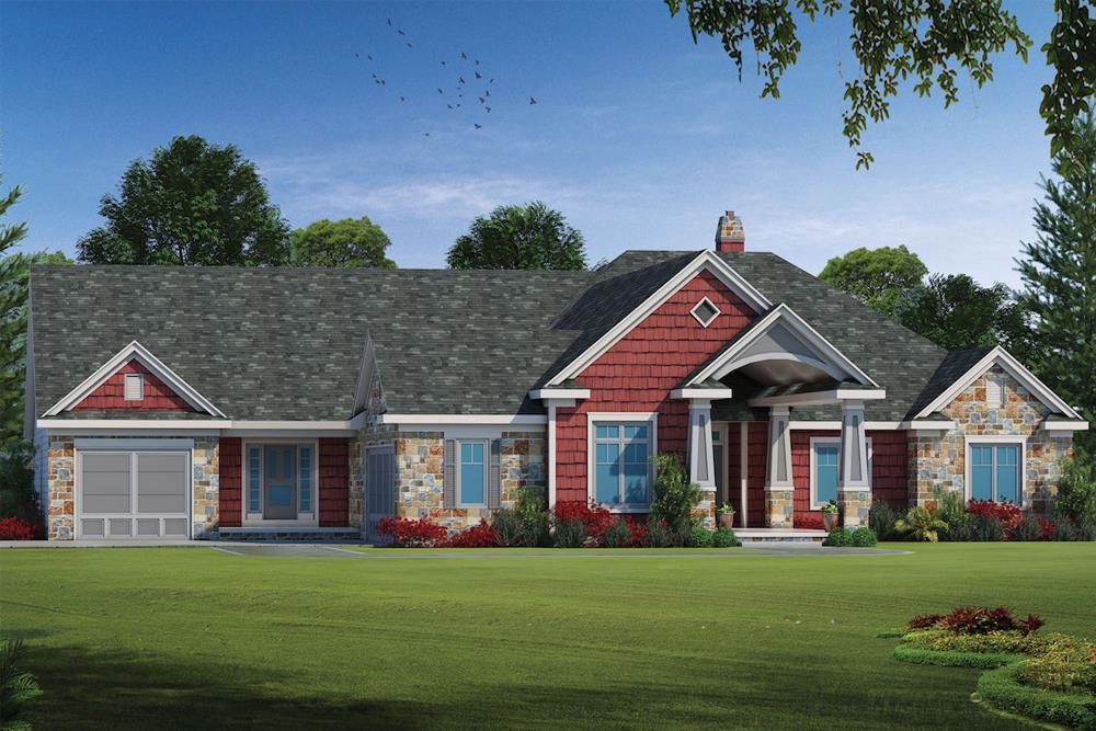 Front elevation of Traditional home (ThePlanCollection: House Plan #120-2566)