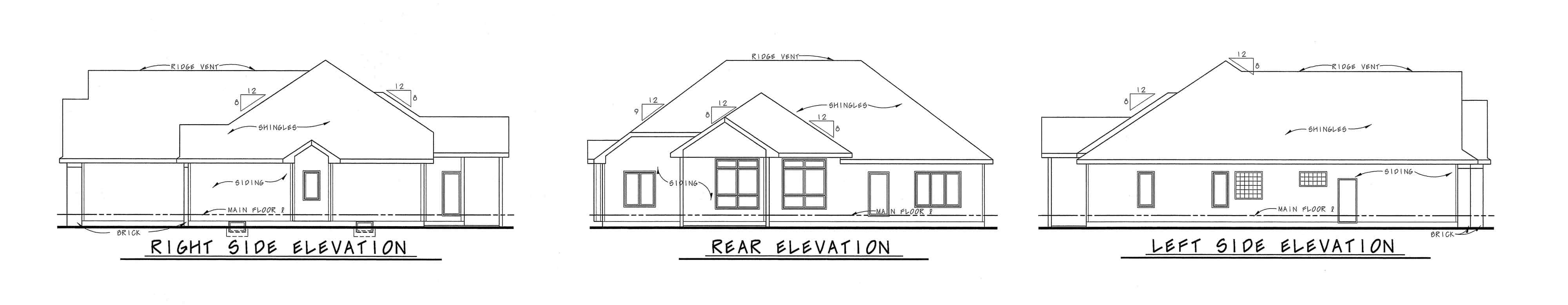 Home Plan Elevations of this 3-Bedroom,2183 Sq Ft Plan -120-2568