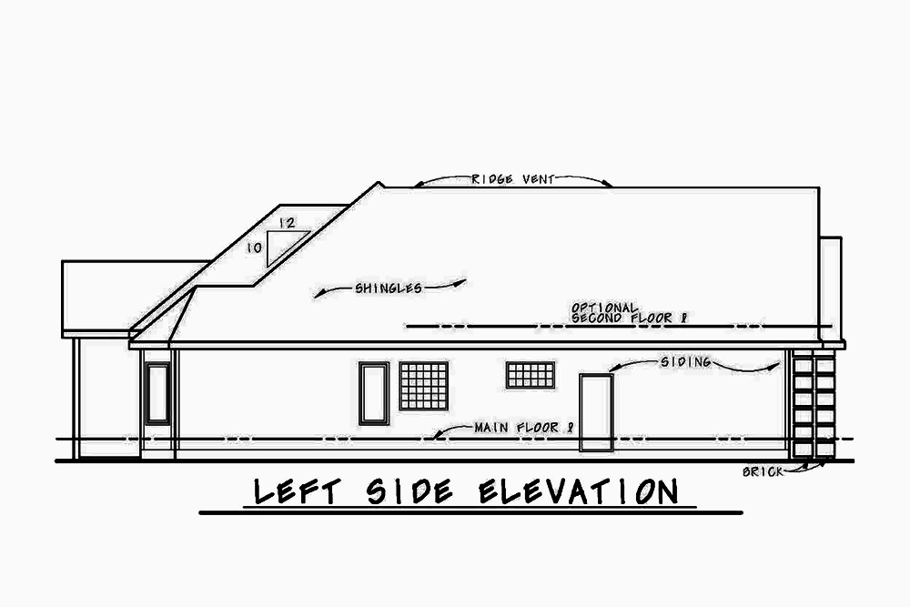 Home Plan Left Elevation of this 2-Bedroom,2083 Sq Ft Plan -120-2569
