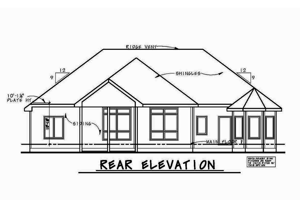 Home Plan Rear Elevation of this 2-Bedroom,2083 Sq Ft Plan -120-2569