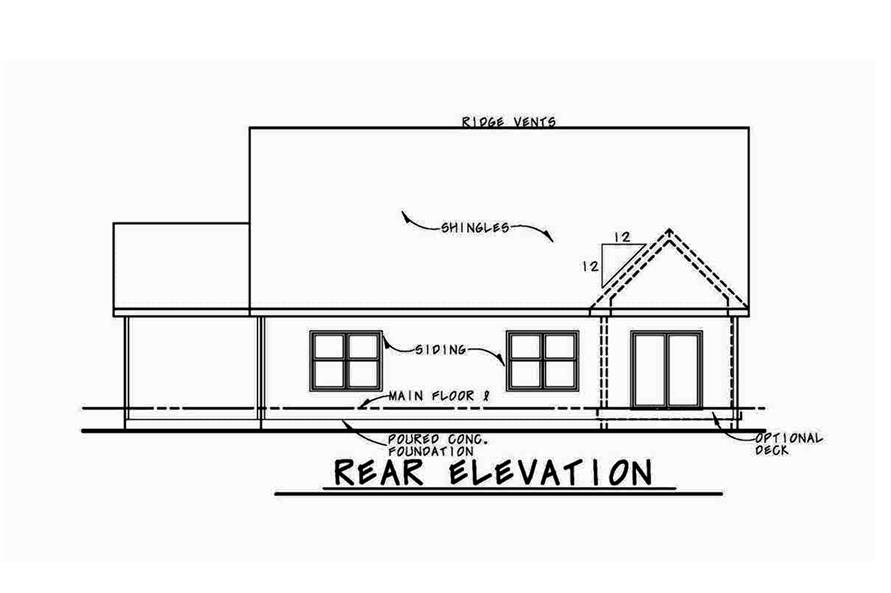 Home Plan Rear Elevation of this 4-Bedroom,2116 Sq Ft Plan -120-2576