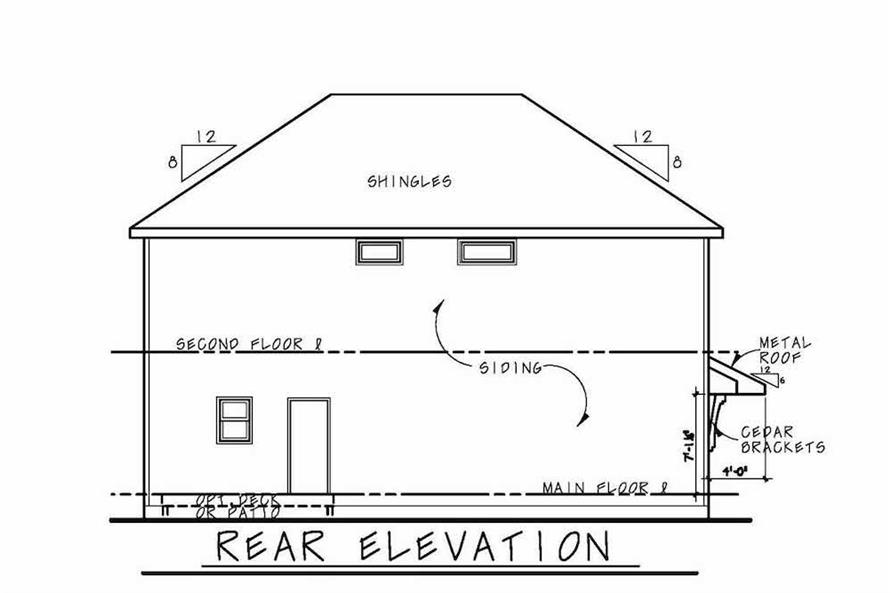 120-2579: Home Plan Rear Elevation