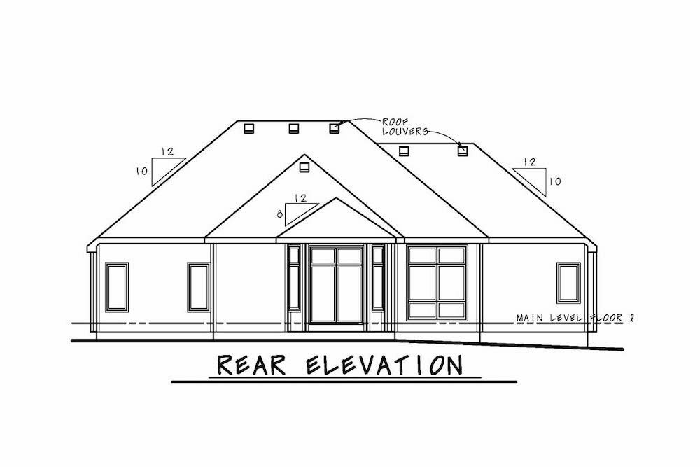 Home Plan Rear Elevation of this 3-Bedroom,1938 Sq Ft Plan -120-2586