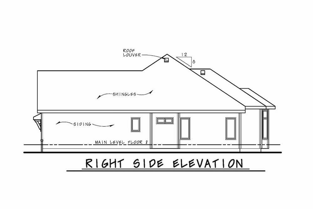 Home Plan Right Elevation of this 3-Bedroom,1938 Sq Ft Plan -120-2586