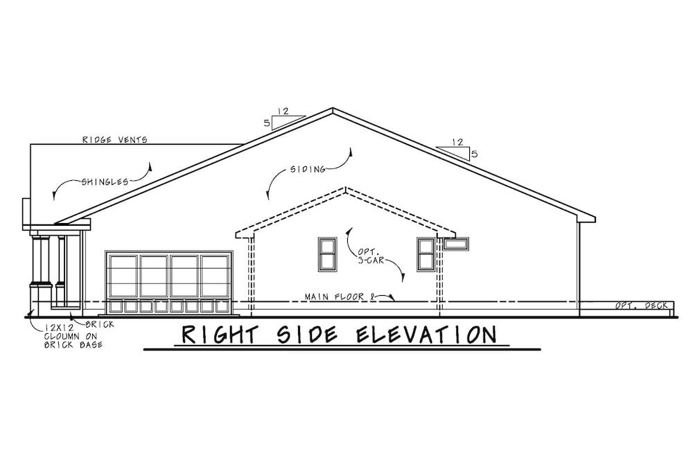 Home Plan Right Elevation of this 3-Bedroom,2140 Sq Ft Plan -120-2591
