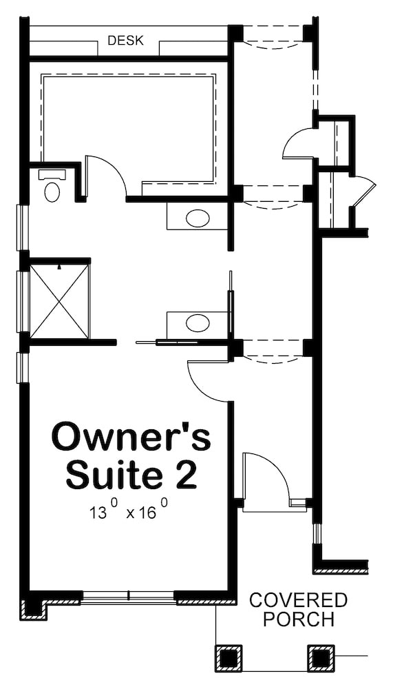 Floor Plan Main Level of Ranch Plan #120-2591