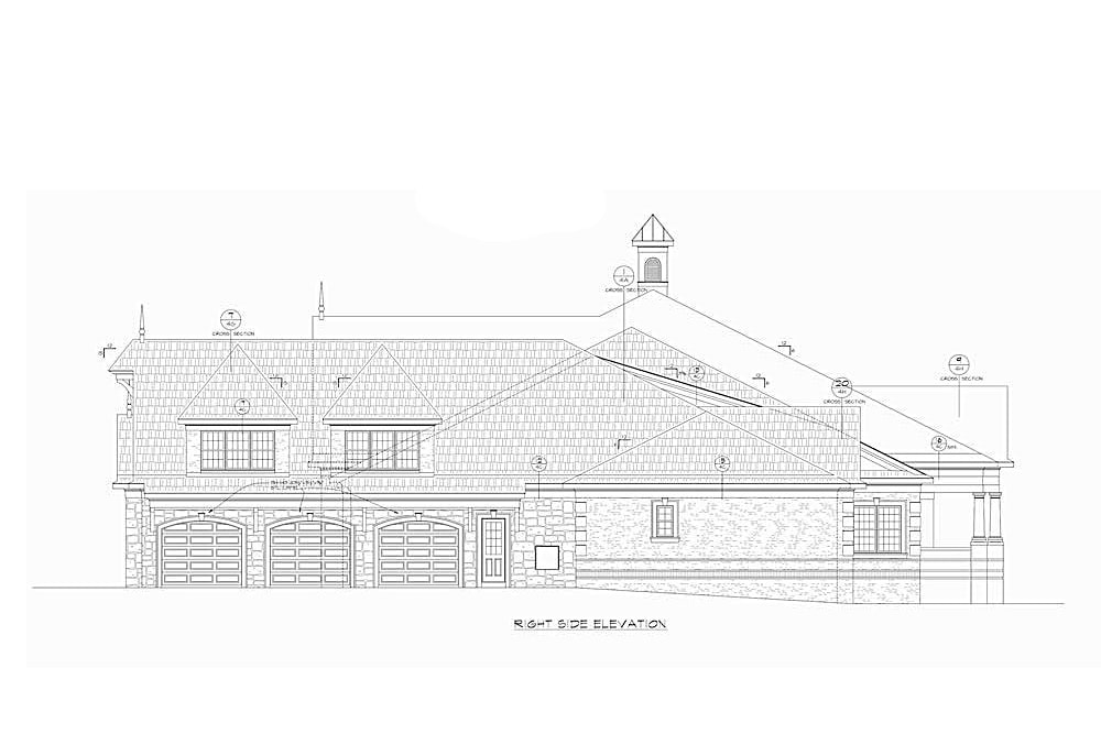 Home Plan Right Elevation of this 4-Bedroom,7350 Sq Ft Plan -120-2593