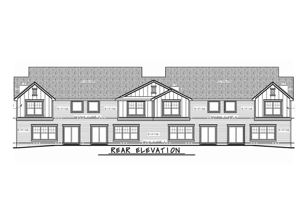 Home Plan Rear Elevation of this 3-Bedroom,2065 Sq Ft Plan -120-2595