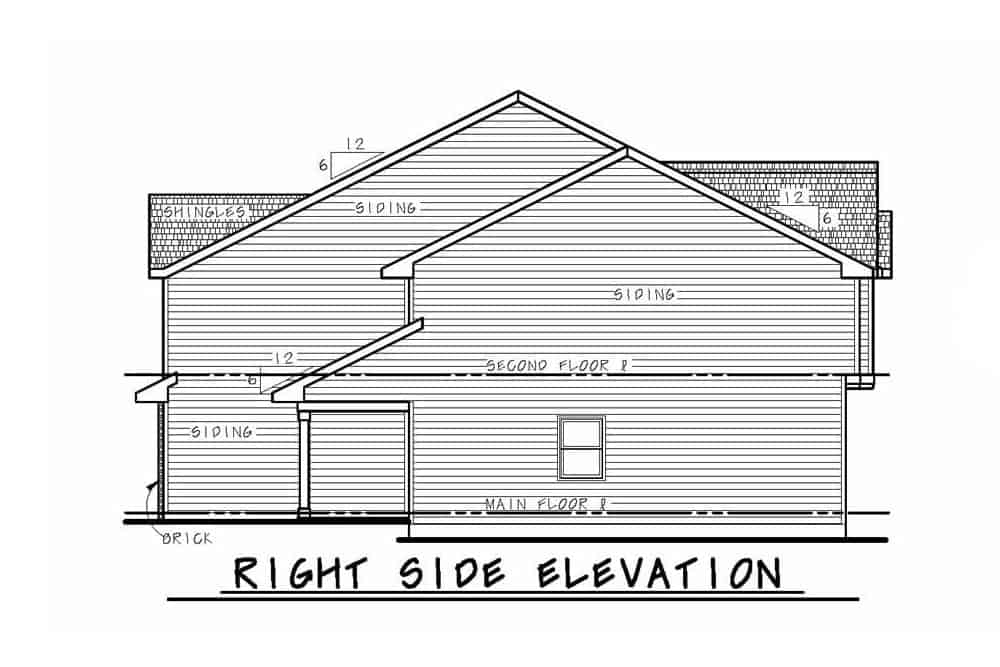 Home Plan Right Elevation of this 3-Bedroom,2065 Sq Ft Plan -120-2595