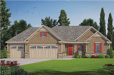 2-Bedroom, 1595 Sq Ft Ranch House - Plan #120-2598 - Front Exterior