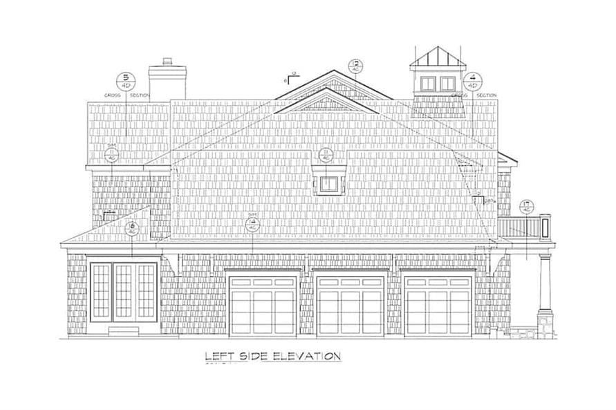 Home Plan Left Elevation of this 5-Bedroom,6672 Sq Ft Plan -120-2600