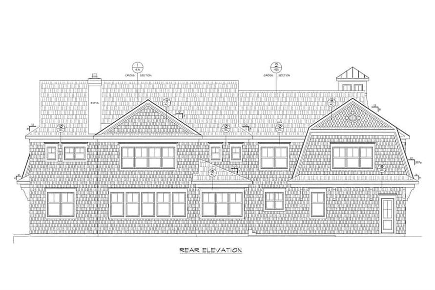 Home Plan Rear Elevation of this 5-Bedroom,6672 Sq Ft Plan -120-2600