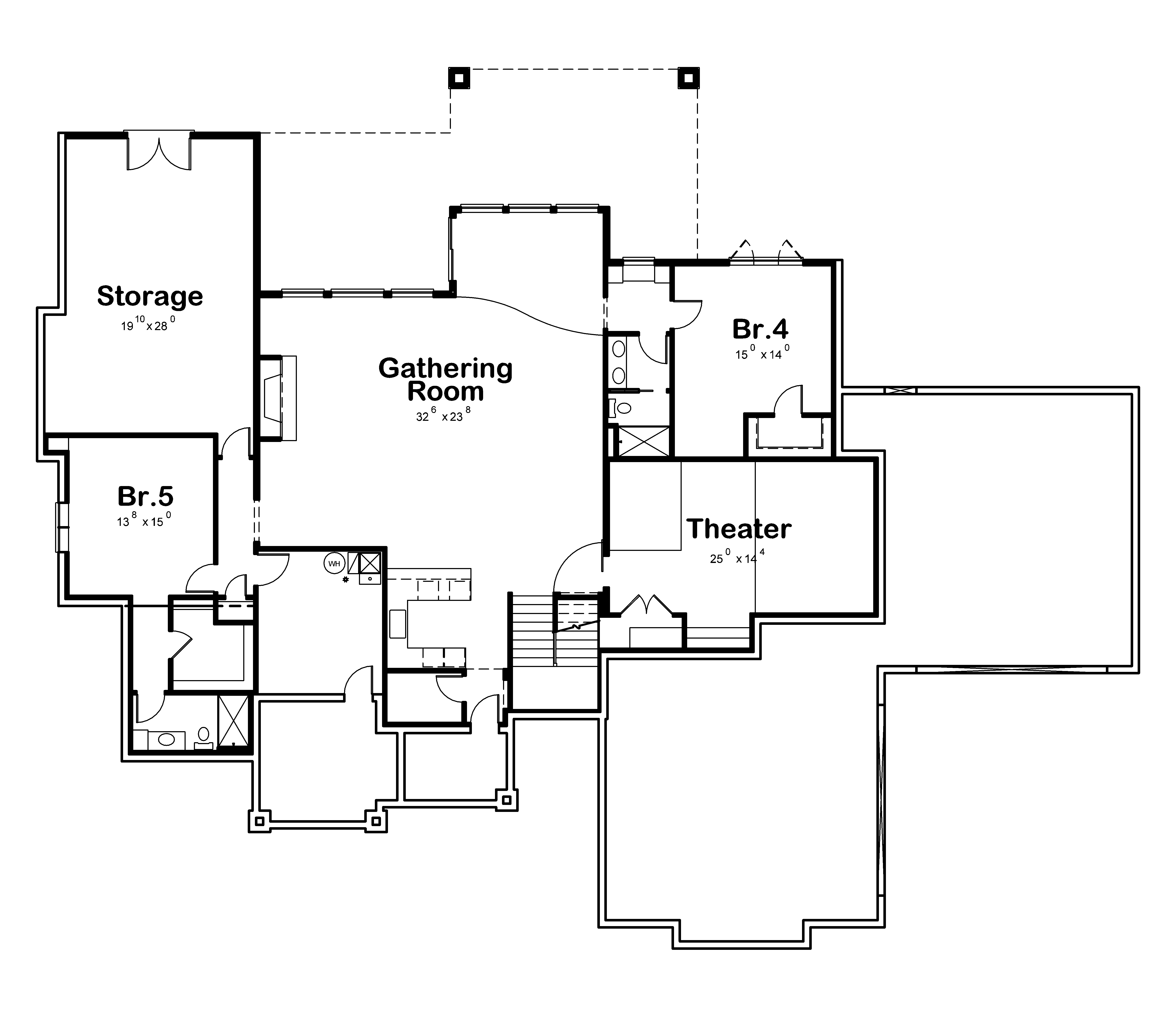 Floor Plan Basement of Farmhouse Plan #120-2605
