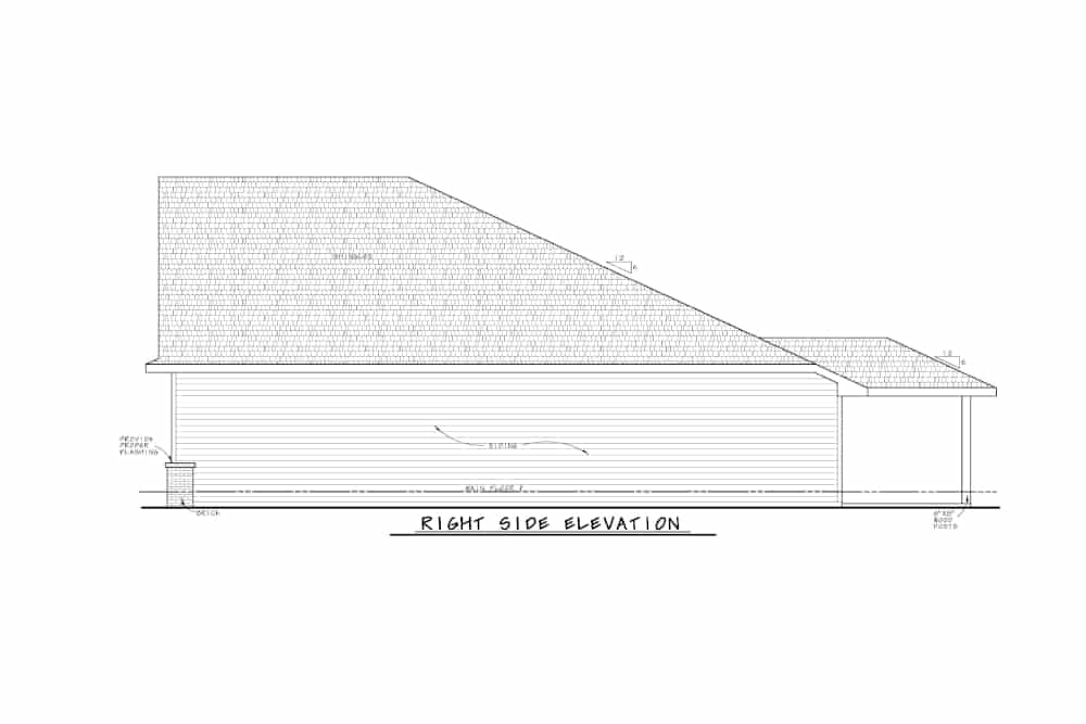 Home Plan Right Elevation of this 4-Bedroom,3704 Sq Ft Plan -120-2610