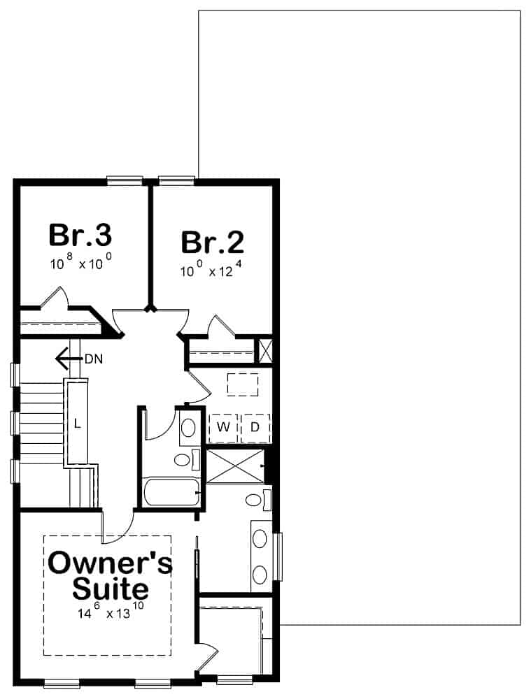 Floor Plan Upper Level of Contemporary Plan #120-2611