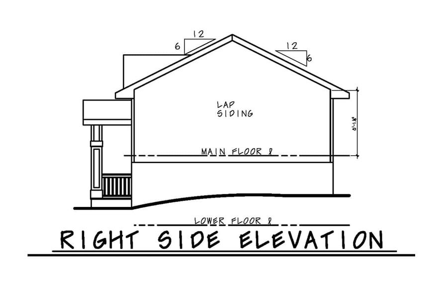 120-2614: Home Plan Right Elevation