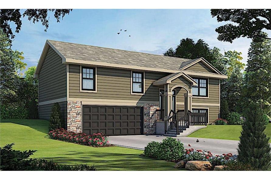 Left Side View of this 3-Bedroom, 1150 Sq Ft Plan - 120-2614