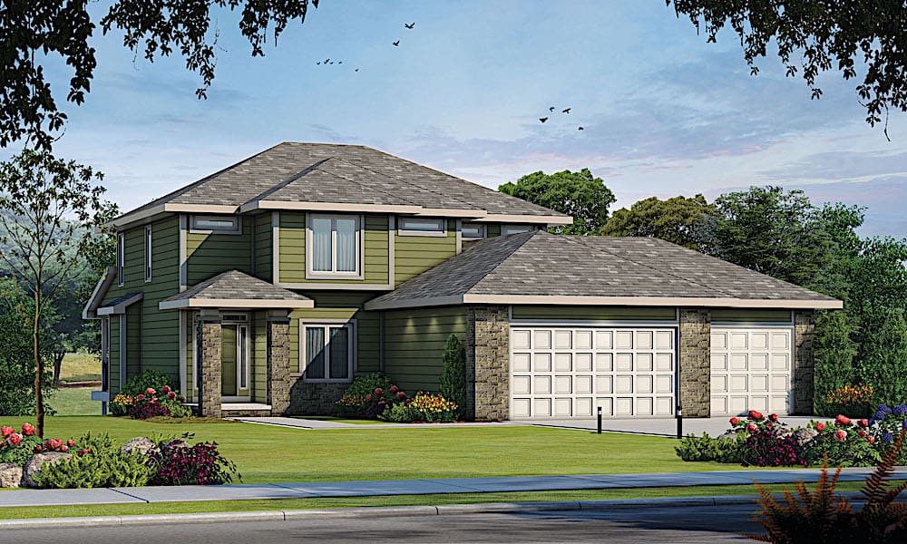 Front elevation of Farmhouse home (ThePlanCollection: House Plan #120-2617)