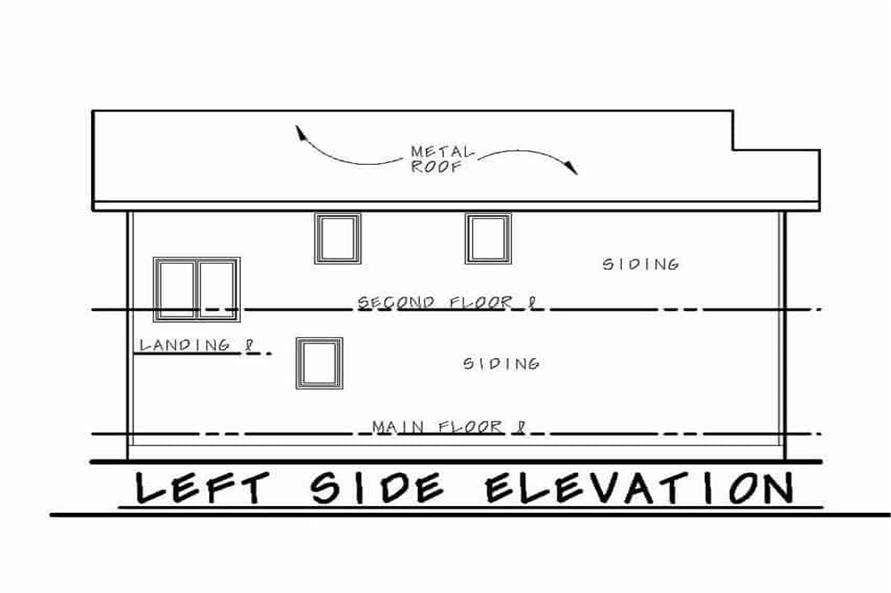 120-2621: Home Plan Left Elevation