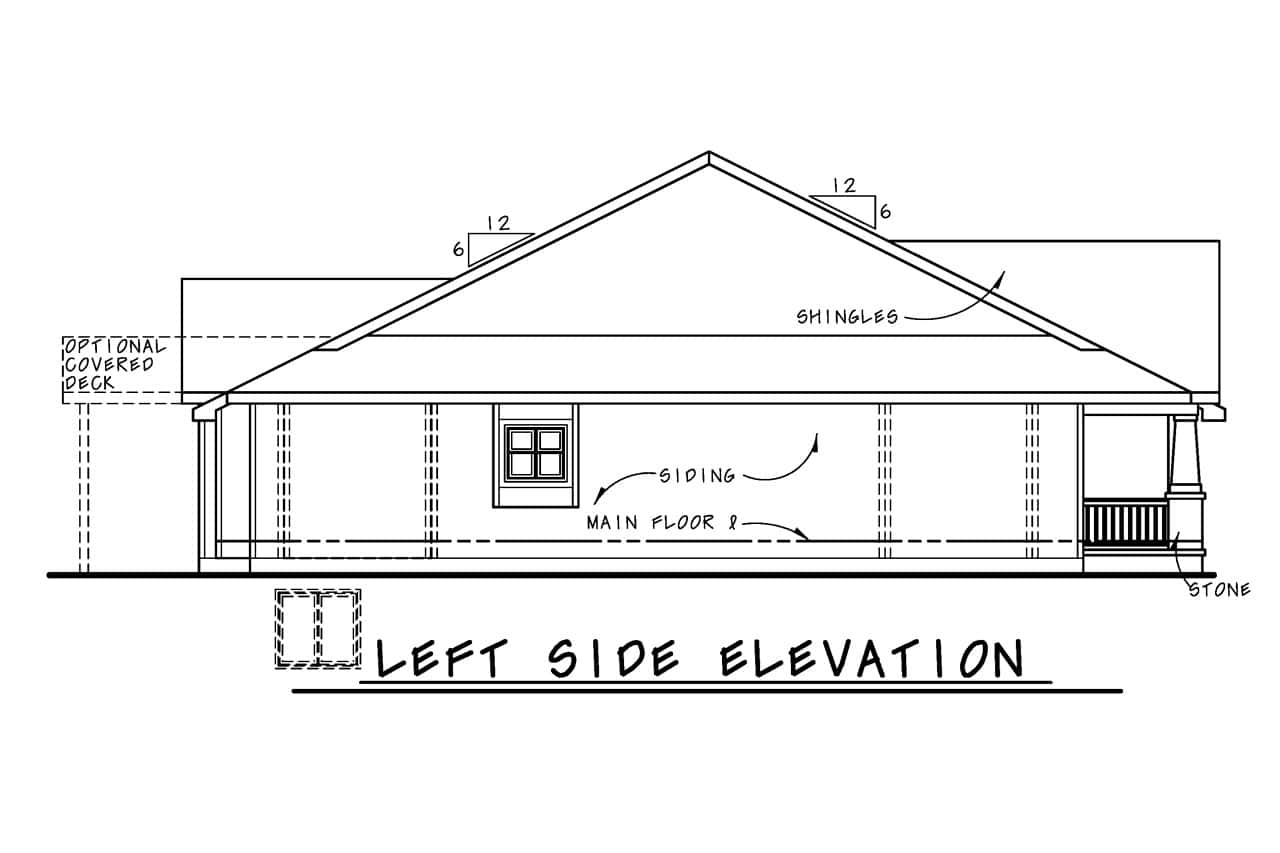 Home Plan Left Elevation of this 2-Bedroom,1596 Sq Ft Plan -120-2633