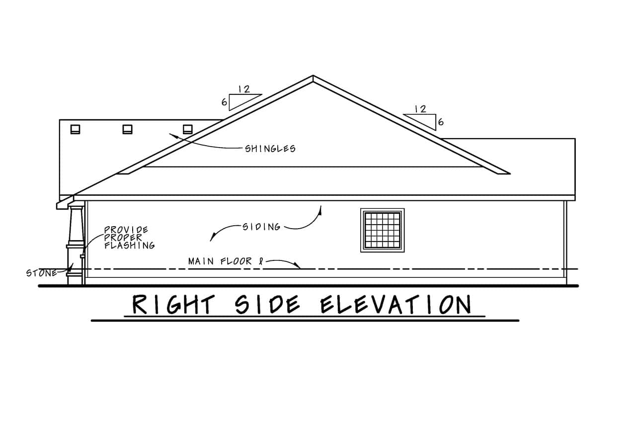 Home Plan Right Elevation of this 2-Bedroom,1596 Sq Ft Plan -120-2633