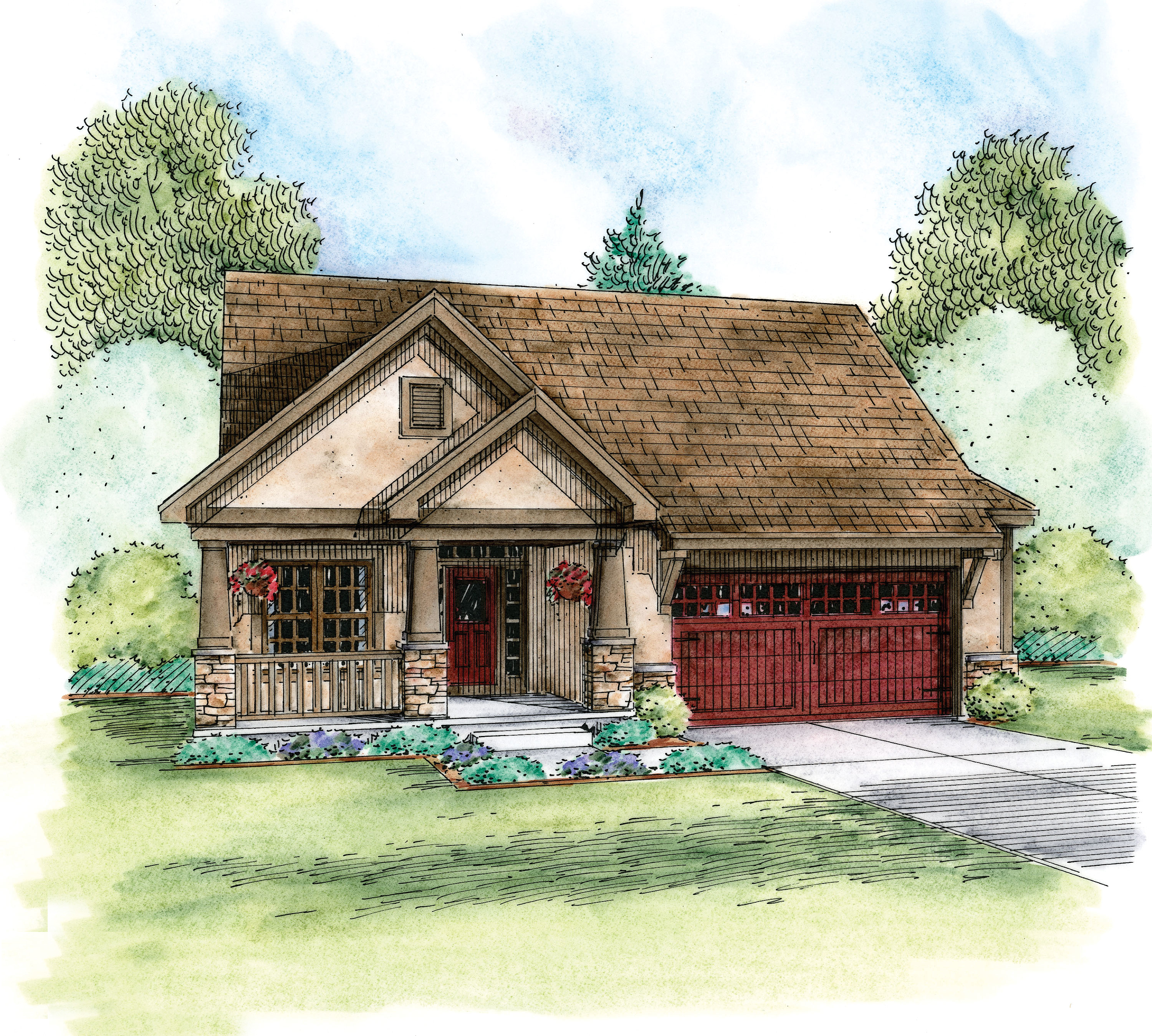 Front View of this 2-Bedroom, 1596 Sq Ft Plan - 120-2633