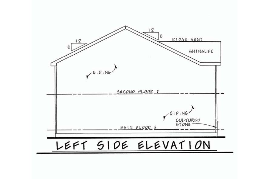 120-2635: Home Plan Left Elevation