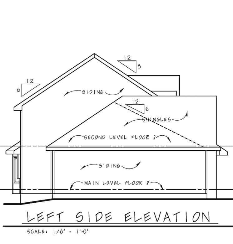Home Plan Left Elevation of this 3-Bedroom,2264 Sq Ft Plan -120-2637