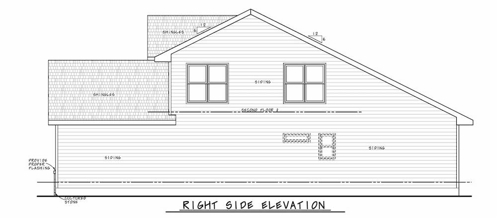 Home Plan Right Elevation of this 4-Bedroom,2154 Sq Ft Plan -120-2641