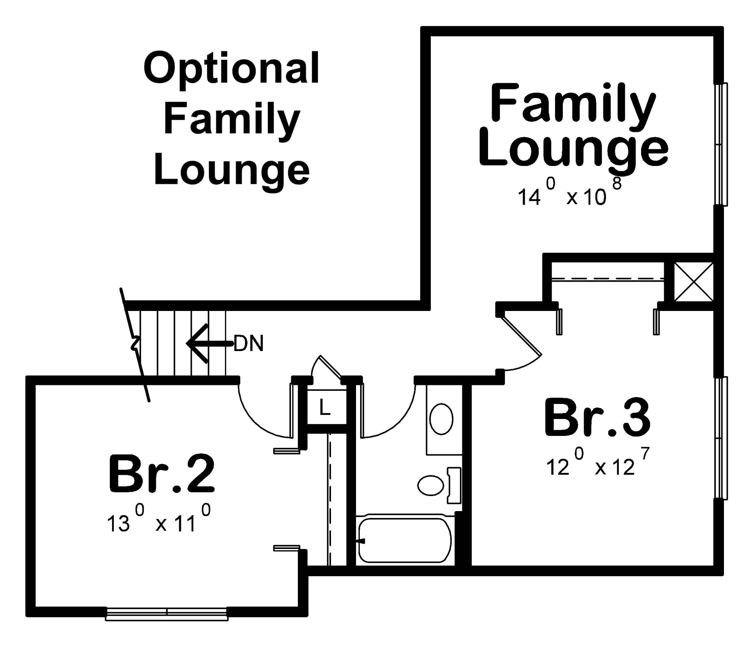Floor Plan Upper Level of Farmhouse Plan #120-2641