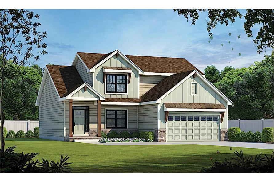 4-Bedroom, 2154 Sq Ft Traditional House - Plan #120-2641 - Front Exterior