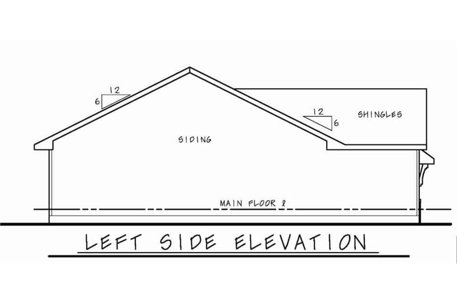 120-2650: Home Plan Left Elevation