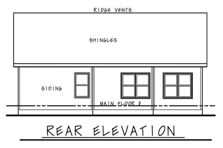 120-2650: Home Plan Rear Elevation